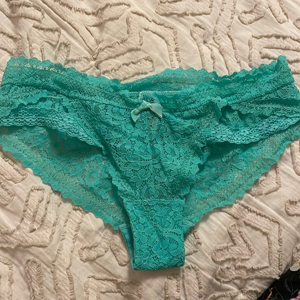 Myla London lace blue green panty with cutouts